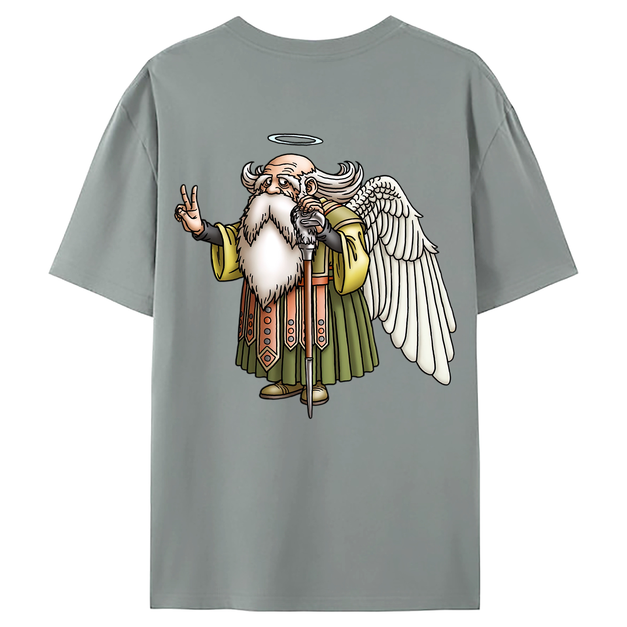 （画像用） ドラゴンクエスト Doragon Kuesuto Dragon Quest 綿100％ メンズ半袖Tシャツ（バックプリント） 通気性